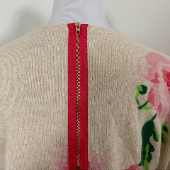 Frances Valentine Floral Intarsia Angora Lambswool Sweater Women’s S Pink Art - Picture 7 of 17